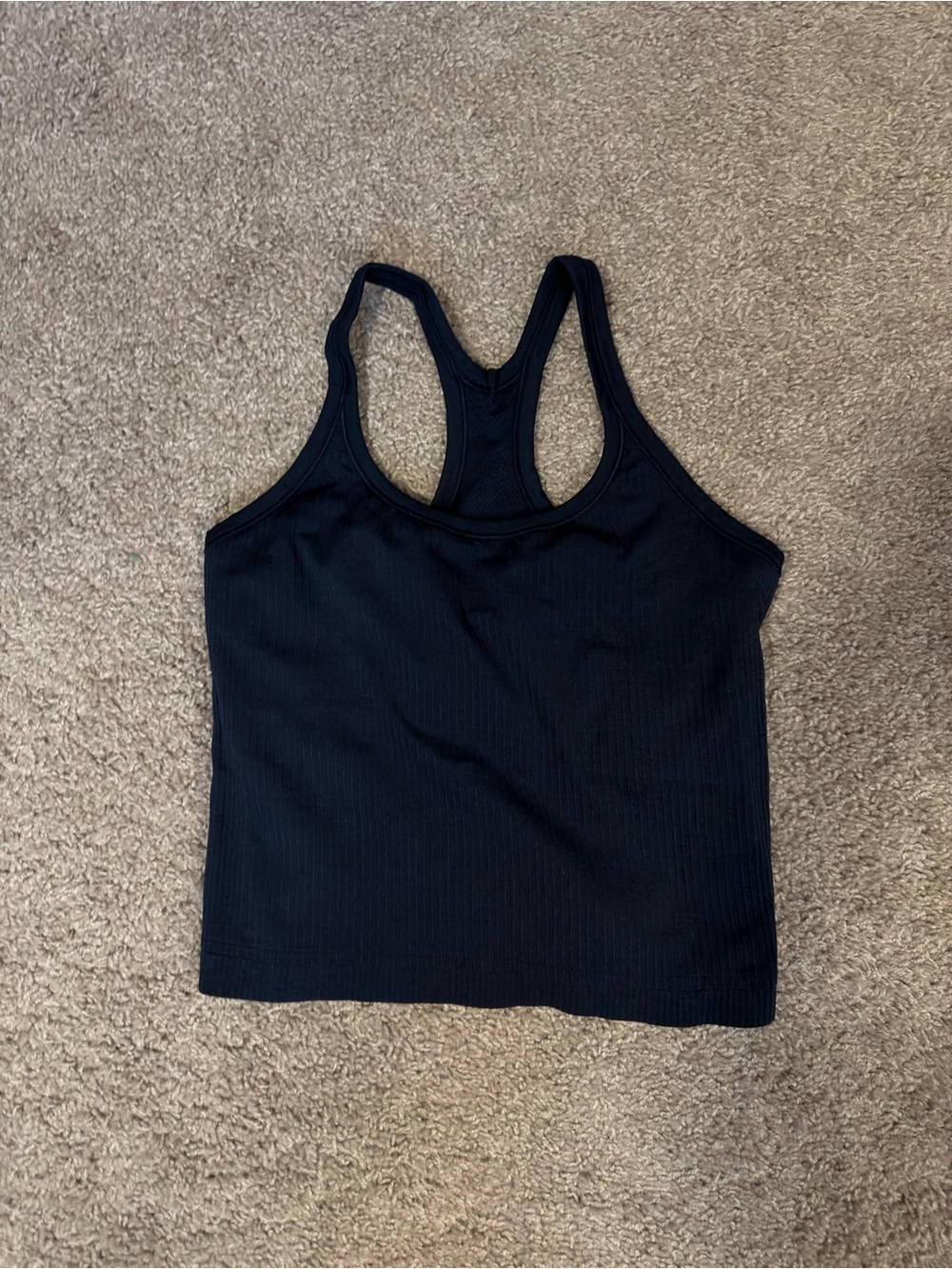 lululemon navy cropped ebb to street tank